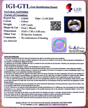 3.99/CT Natural Ceylonese Pukhraj Stone with Govt Lab Certificate-(YELSA9V)
